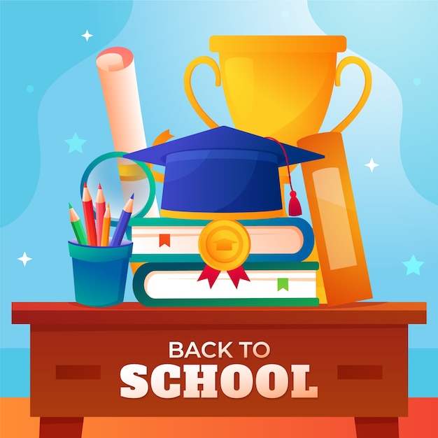 Free Vector gradient illustration for back to school season