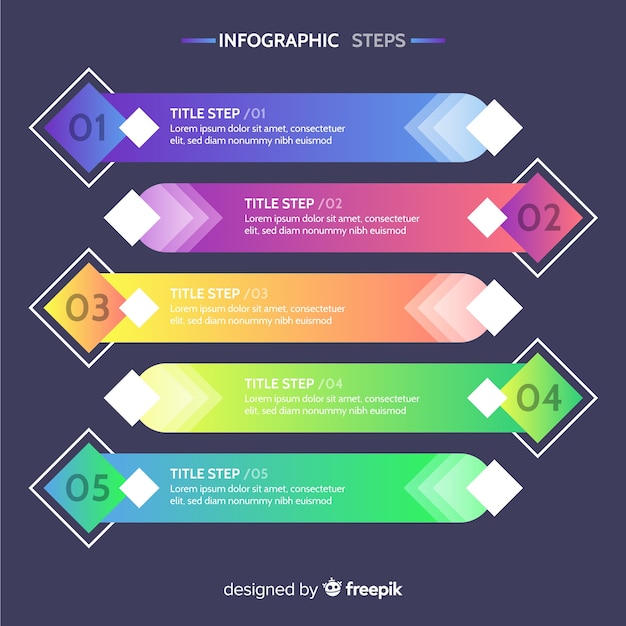 Free Vector gradient infographic steps