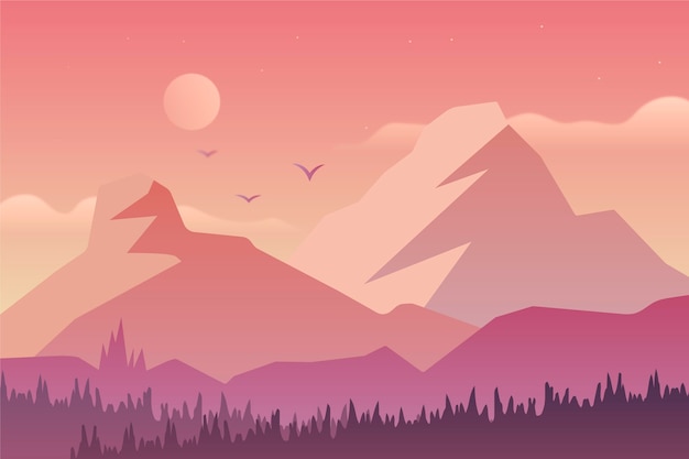 Free Vector gradient landscape design background