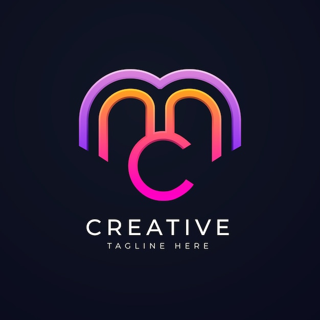 Free Vector gradient mc logo design