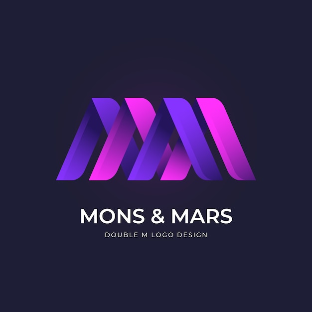 Free Vector gradient mm logo template