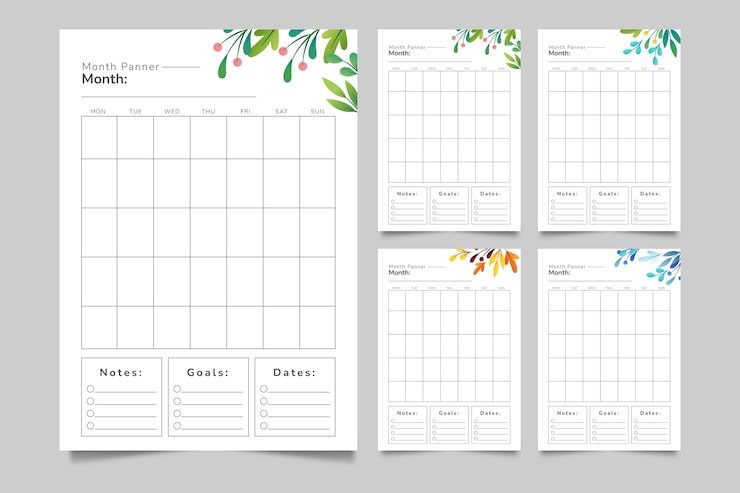 Free Vector gradient monthly planner calendar