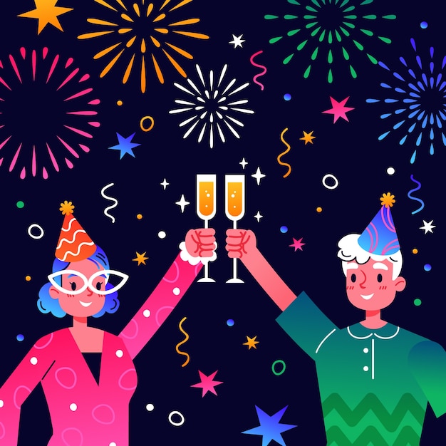 Free Vector gradient new year's eve illustration