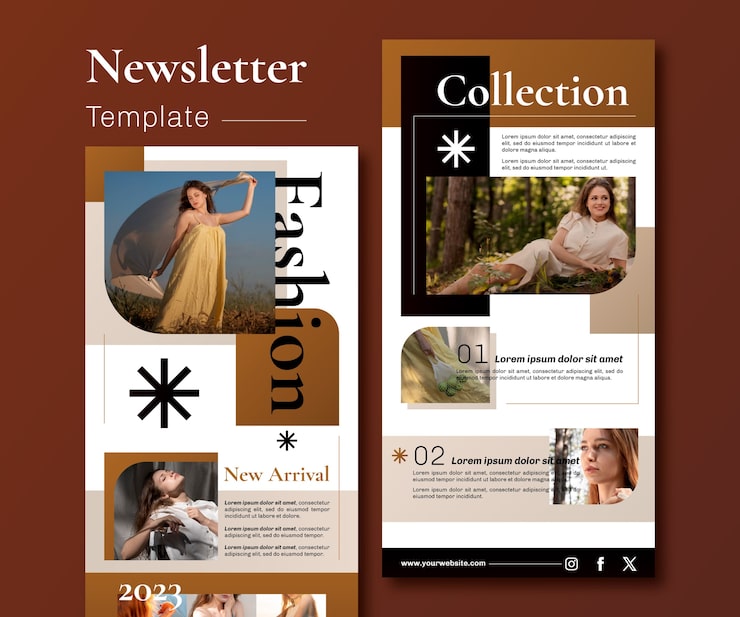 Free Vector gradient newsletter template