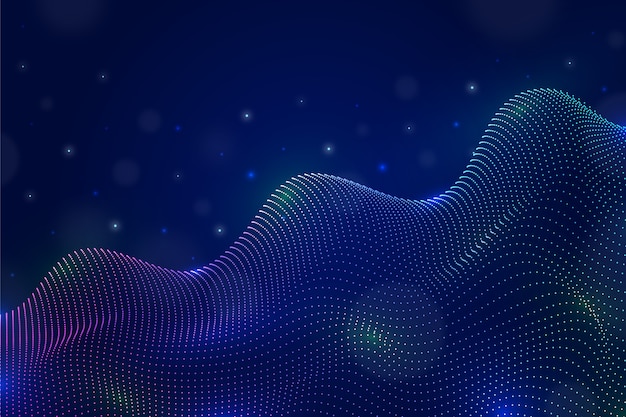 Free Vector gradient particle wave background