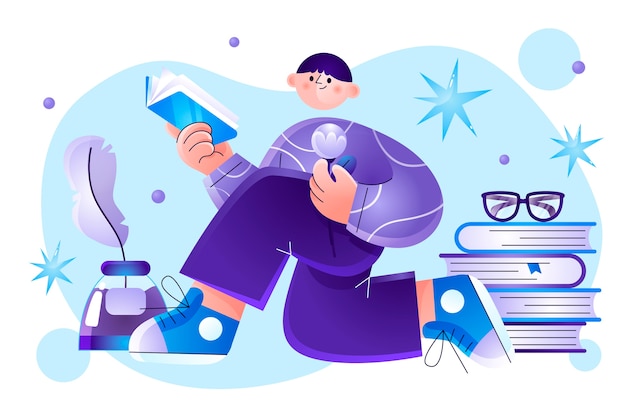 Free Vector gradient poetry illustration