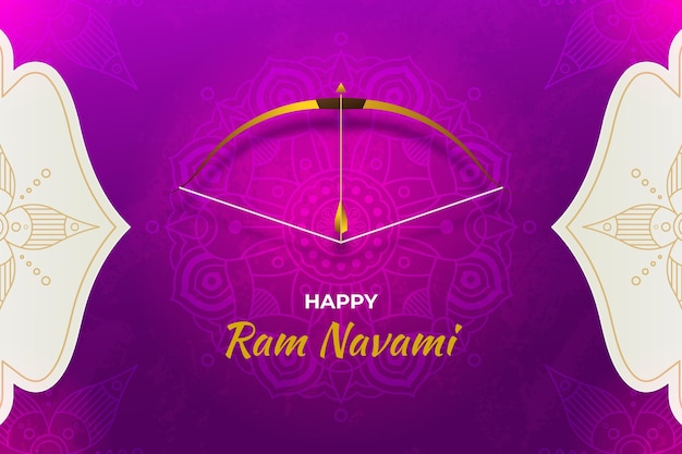Free Vector gradient ram navami illustration