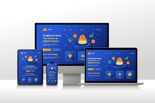 Free Vector gradient  responsive website design