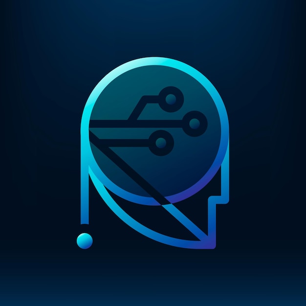 Free Vector gradient robotic badge  icon design