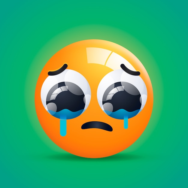 Free Vector gradient sad emoji illustration