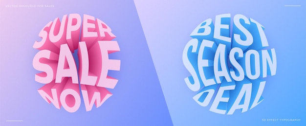 Free Vector gradient sale texts with 3d typography  effect and a soft grainy texture
