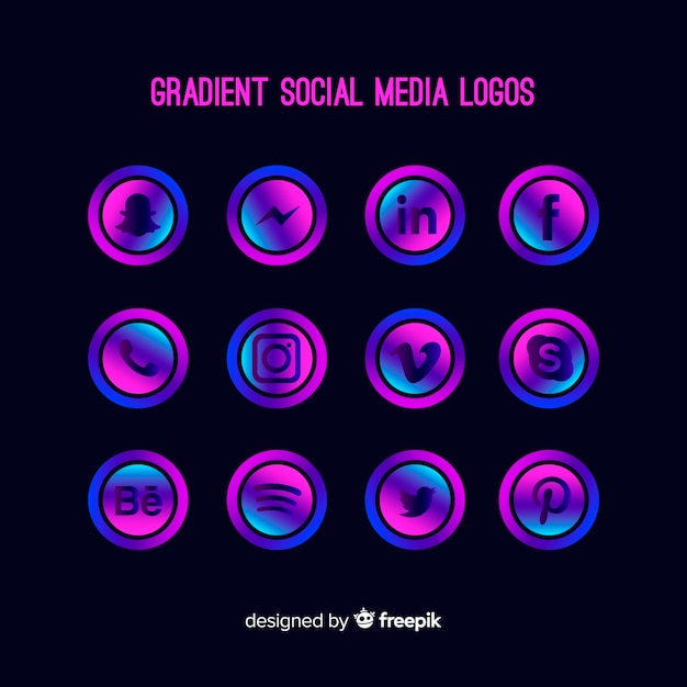 Free Vector gradient social media logo collectio
