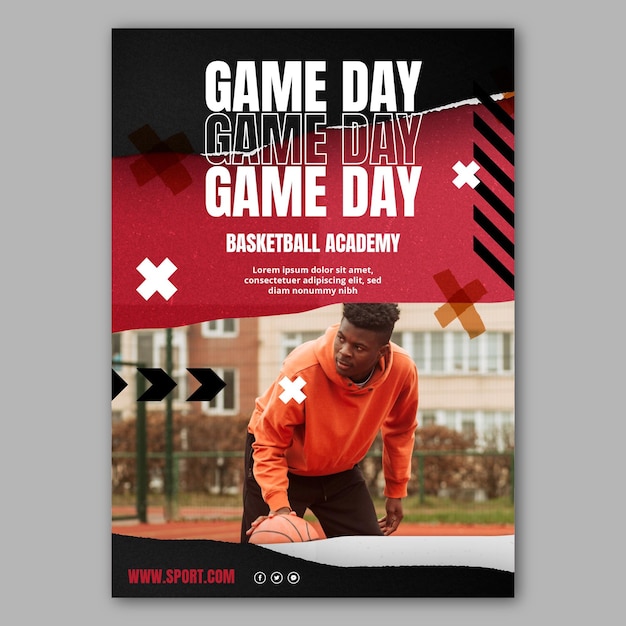 Free Vector gradient sport poster template