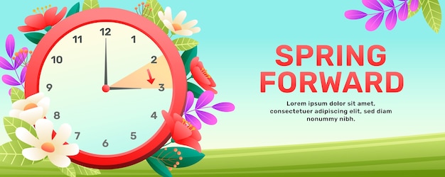 Free Vector gradient spring forward horizontal banner