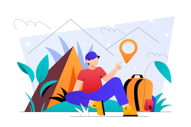 Free Vector gradient sustainable travel illustration