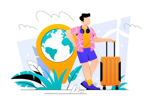 Free Vector gradient sustainable travel illustration