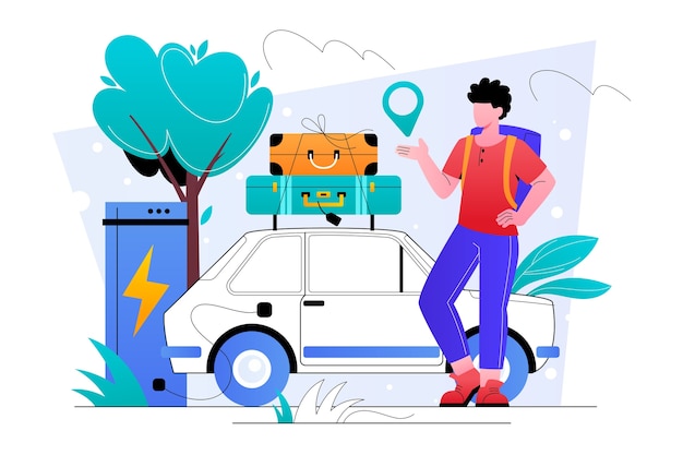 Free Vector gradient sustainable travel illustration