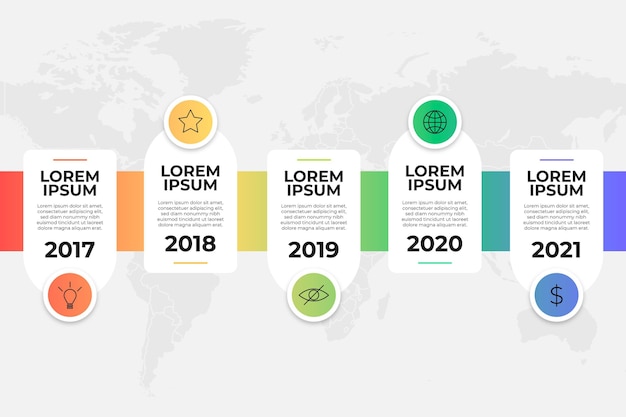 Free Vector gradient timeline infographic template