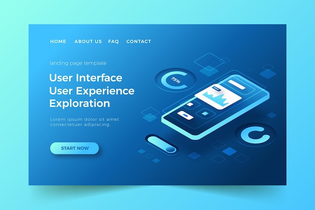 Free Vector gradient ui/ux landing page template