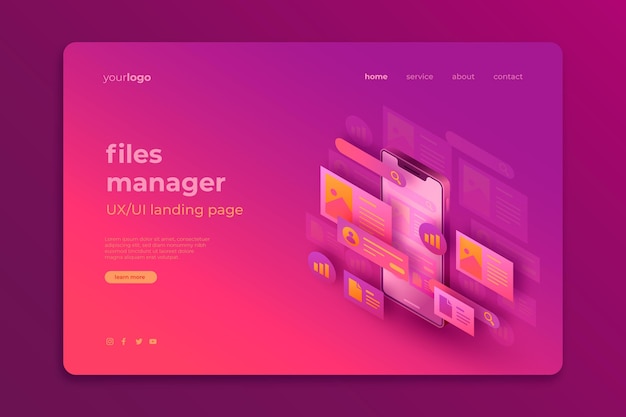 Free Vector gradient ui/ux landing page template