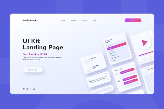 Free Vector gradient ui ux landing page