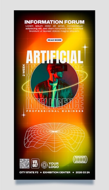 Free Vector gradient vertical banner template