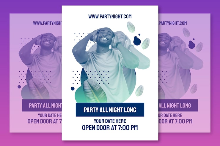 Free Vector gradient zine culture party poster