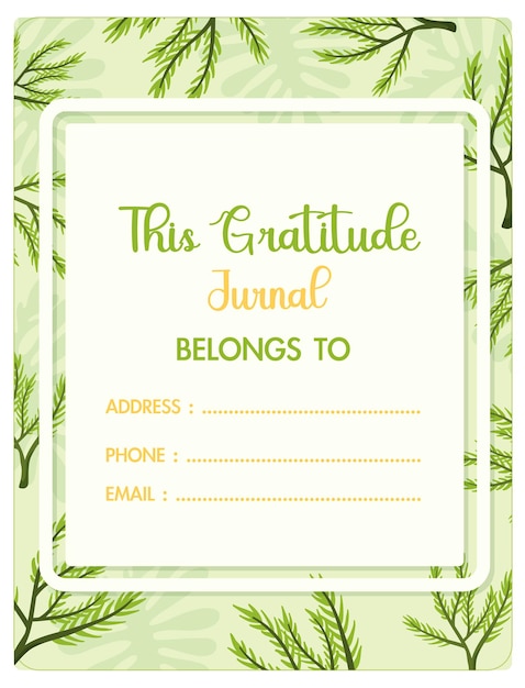 Free Vector gratitude journal with tropical tree leaves