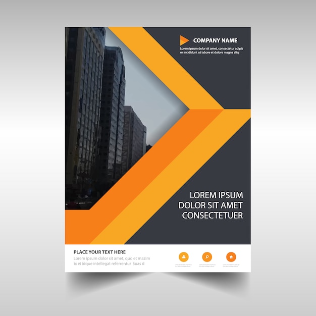 Free Vector gray and yellow creative business brochure
