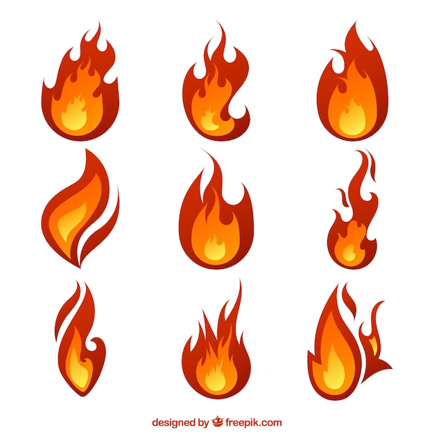 Free Vector great flames with different designs