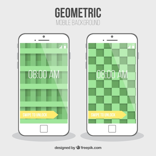Free Vector green geometric wallpapers for mobiles