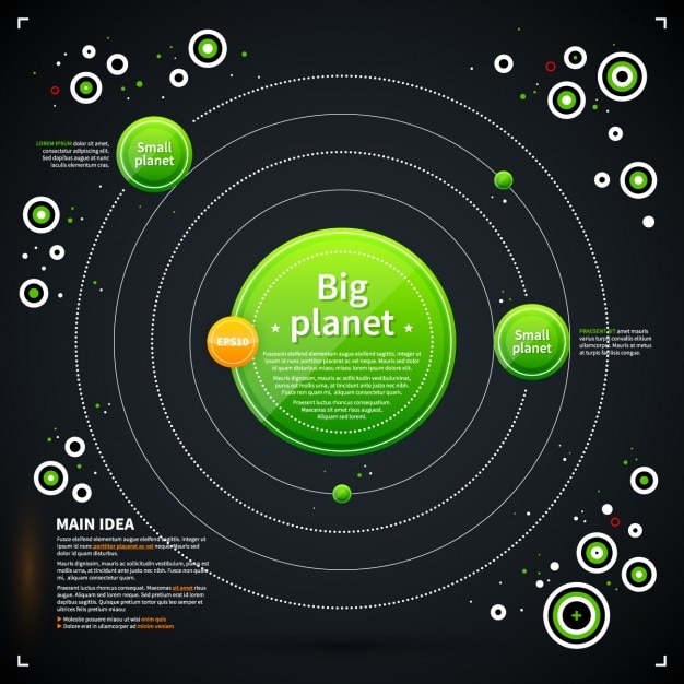 Free Vector green infographic orbit template