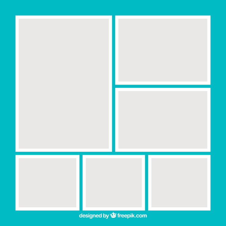 Free Vector grey photo frame collage collection