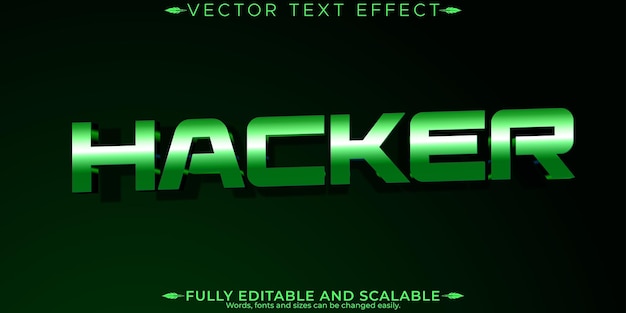 Free Vector hacker editable text effect editable computer and code text style