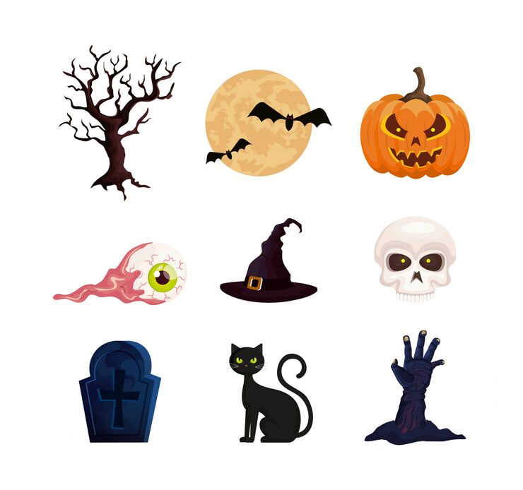 Free Vector halloween elements set