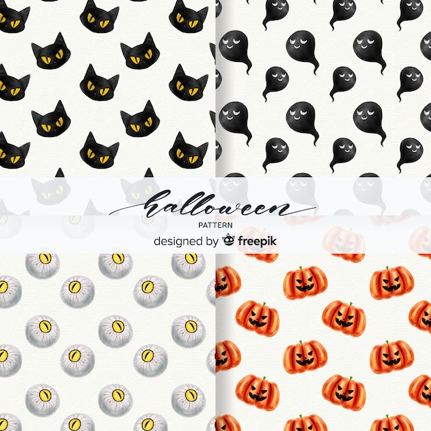 Free Vector halloween pattern collection