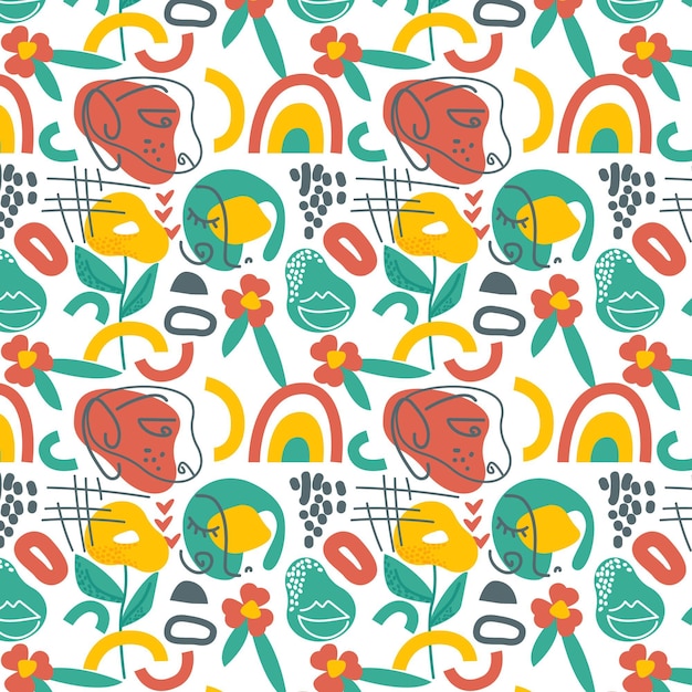 Free Vector hand drawn abstract element pattern