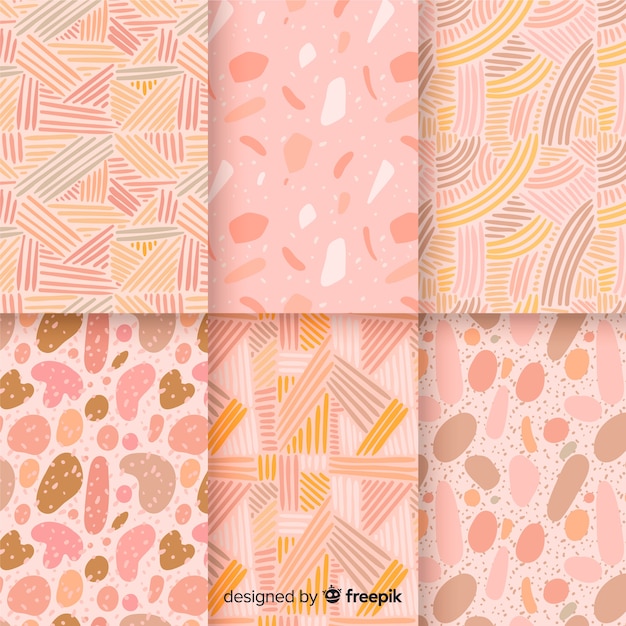 Free Vector hand drawn abstract pattern collection