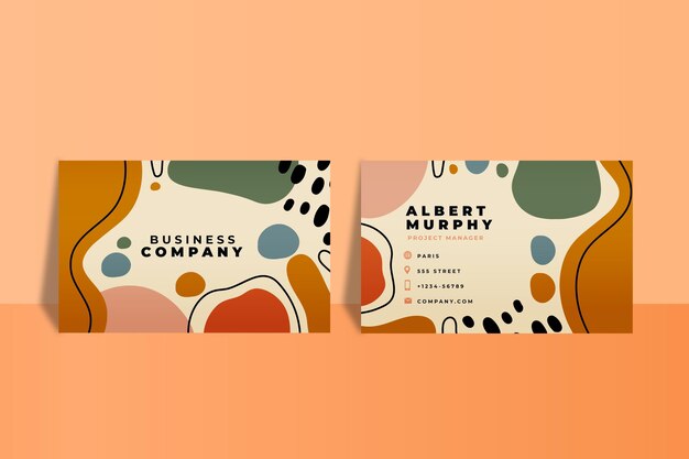 Hand drawn abstract shapes business cards