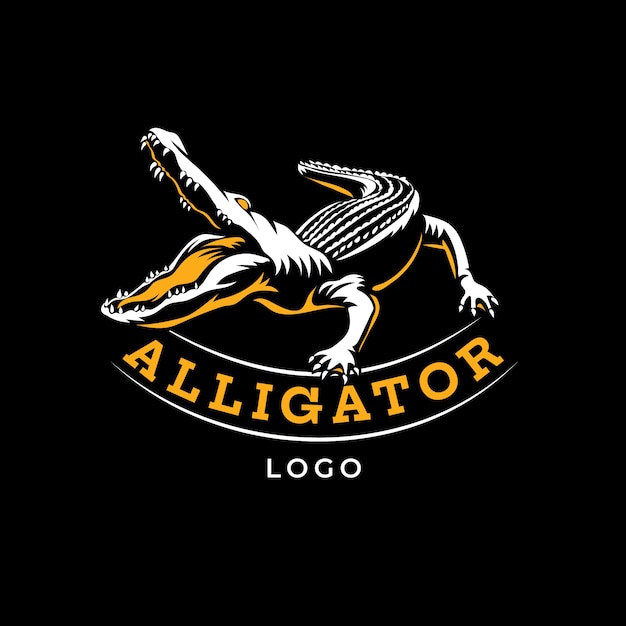 Free Vector hand drawn alligator logo template