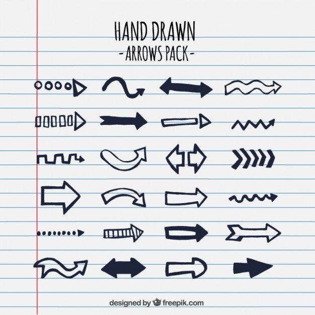 Free Vector hand drawn arrows pack