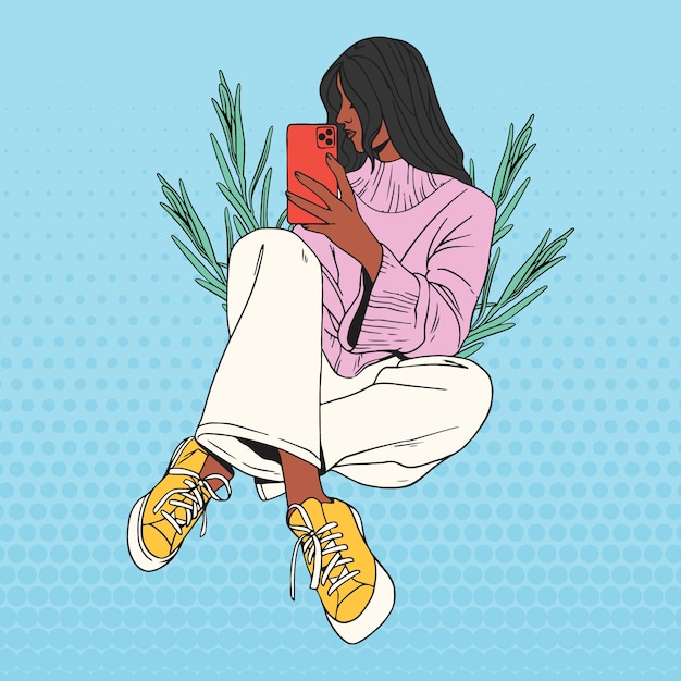 Free Vector hand drawn art and technology pop art illustration