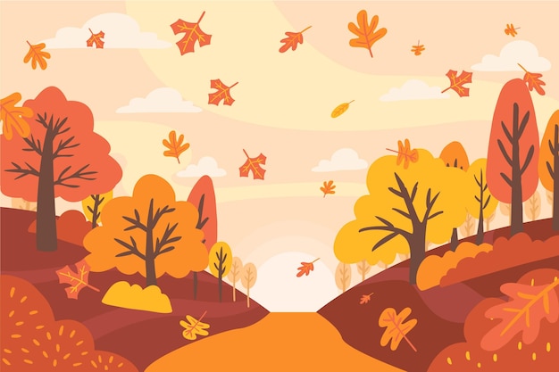 Free Vector hand drawn autumn background