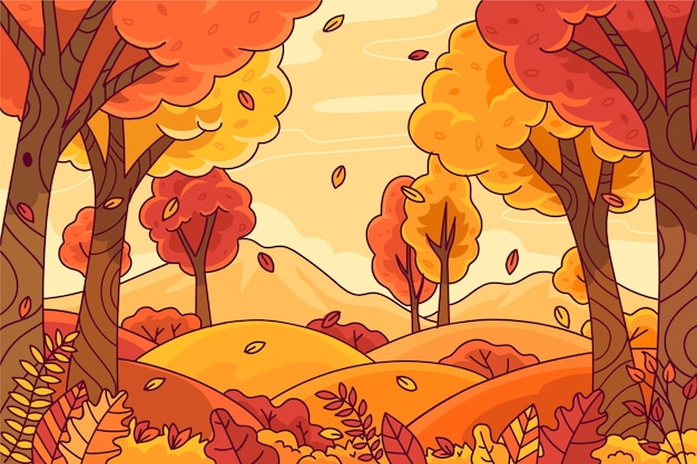 Free Vector hand drawn autumn background