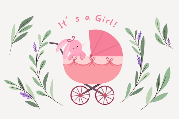 Free Vector hand drawn baby girl background