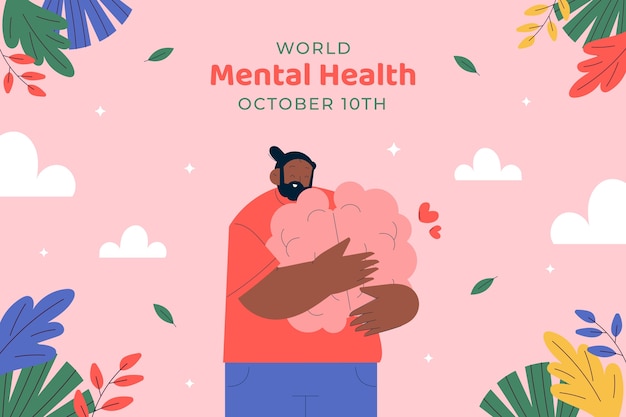 Free Vector hand drawn background for world mental health day