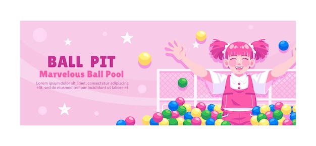 Free Vector hand drawn ball pit facebook cover