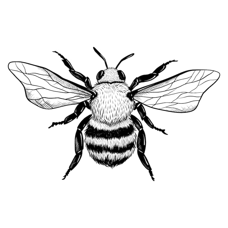 Free Vector hand drawn bee drawing illustration