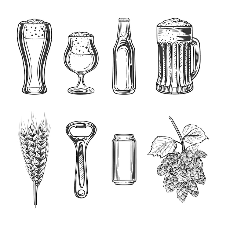 Free Vector hand drawn beer drawing illustration