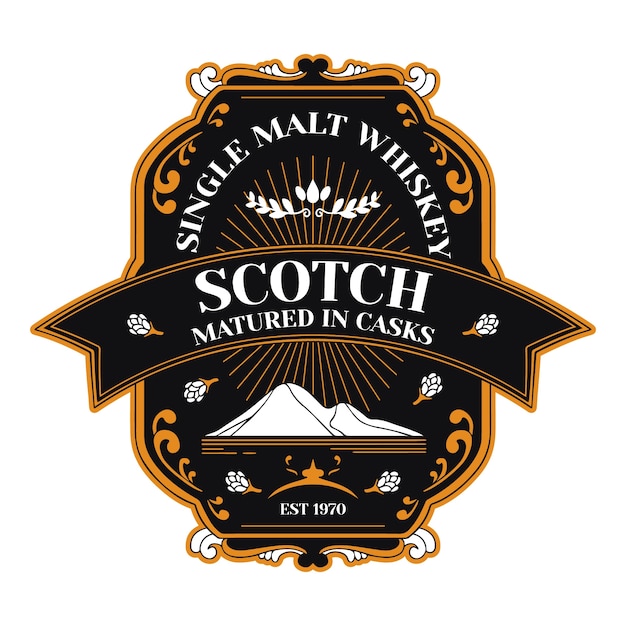 Free Vector hand drawn beer label design